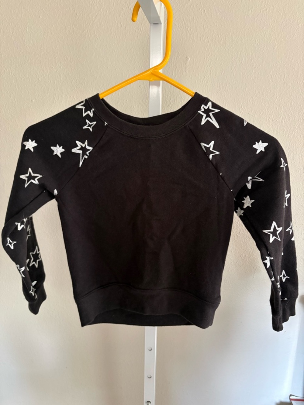 Athletic Works Black Sweatshirt with White Star Sleeves Childs Size 4-5